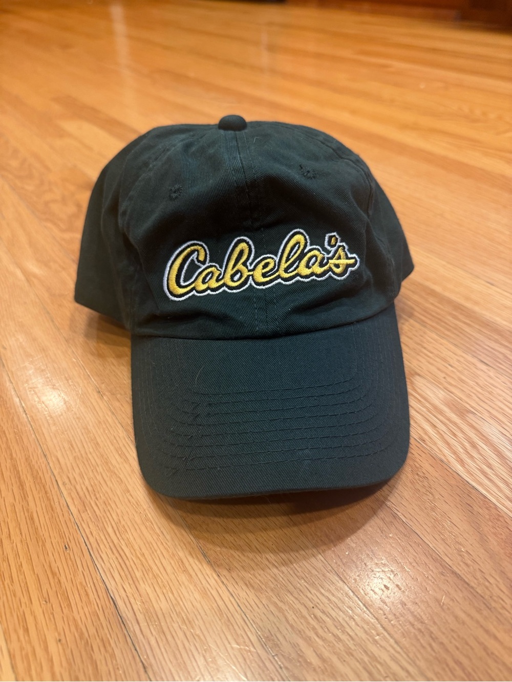 Cabela's Outdoor Green Hat with Yellow Stitching